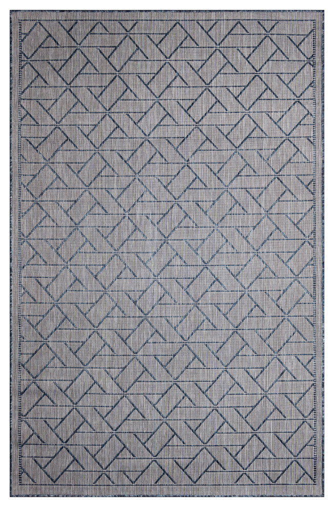 Carmel Pyramid Indoor/Outdoor Rug Navy 1'11"x7'6"
