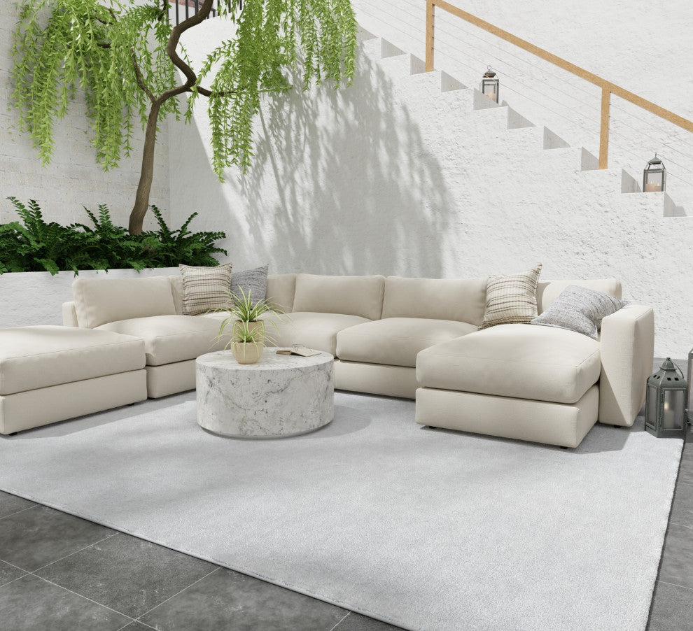 Finley T6046 Modern/Casual Area Rug, White, 2'x3'