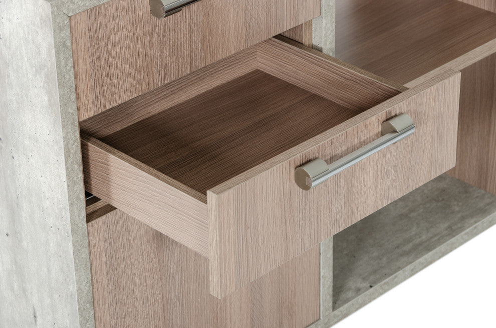 Nova Domus Boston Modern Glass and Concrete Reversible Desk