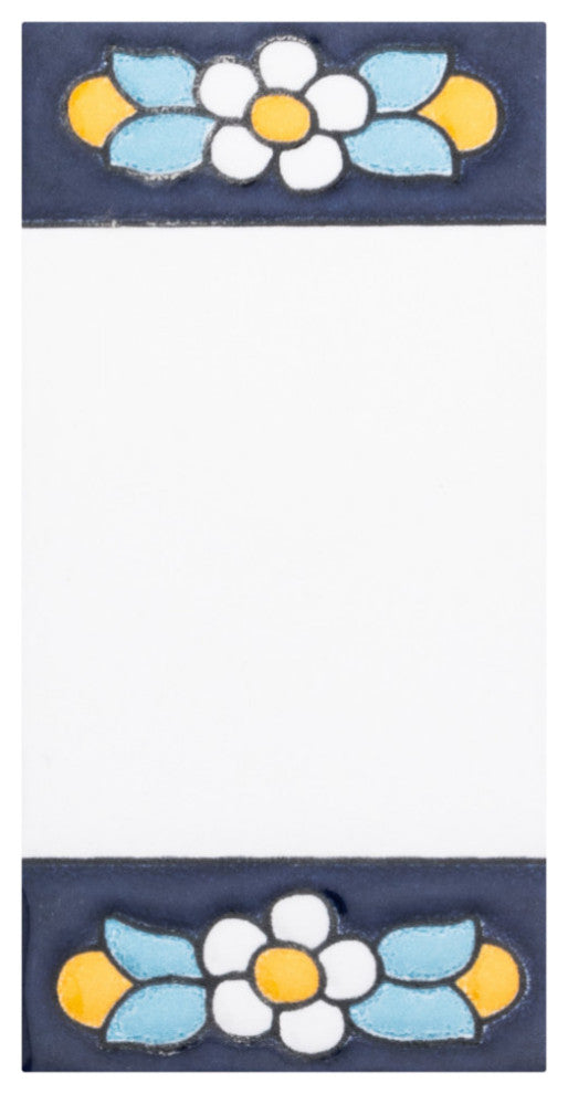 Sevillano Flora Letters 2-1/8 in. x 4-3/8 in. Ceramic Wall Tile, Blank