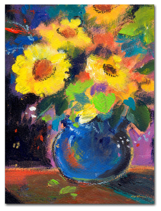 'Yellow Blue' Canvas Art by Sheila Golden