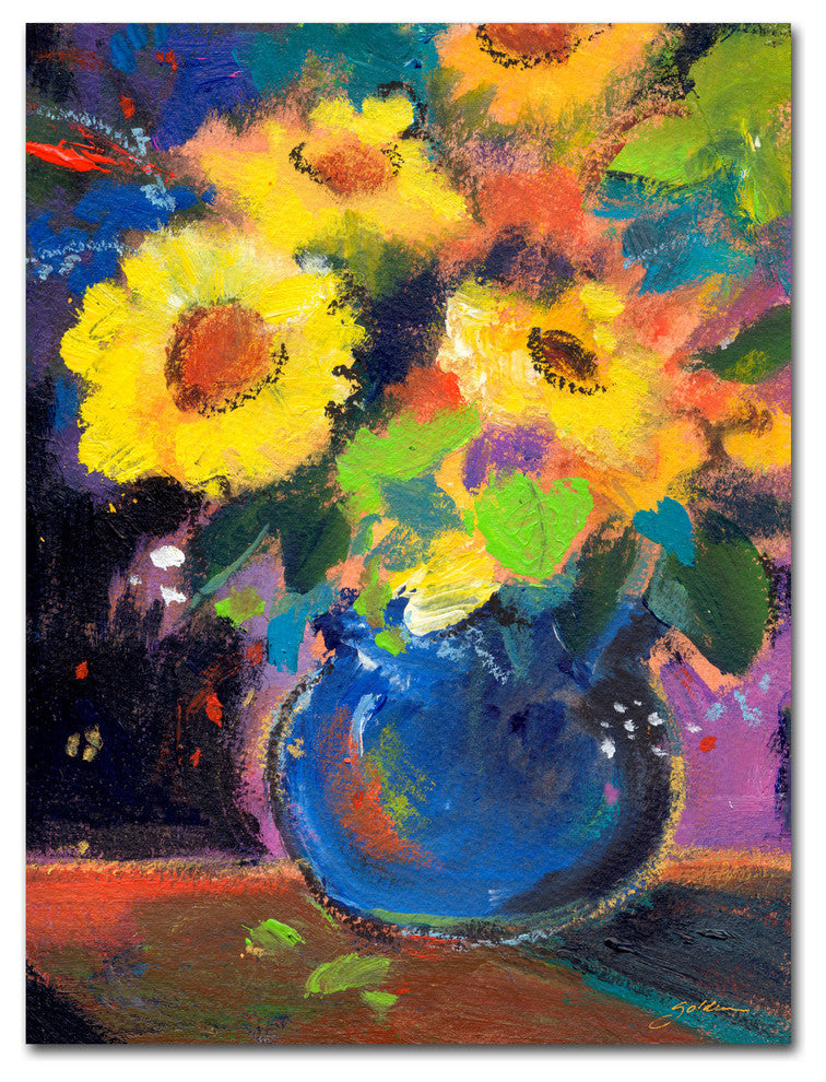 'Yellow Blue' Canvas Art by Sheila Golden