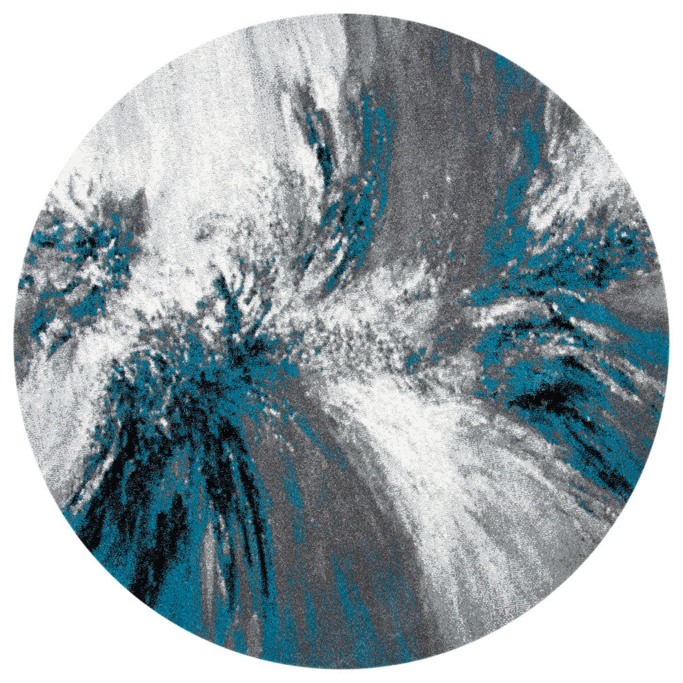 Safavieh Glacier Gla127M Organic and Abstract Rug, Blue and Gray, 2'3"x14'0" Run