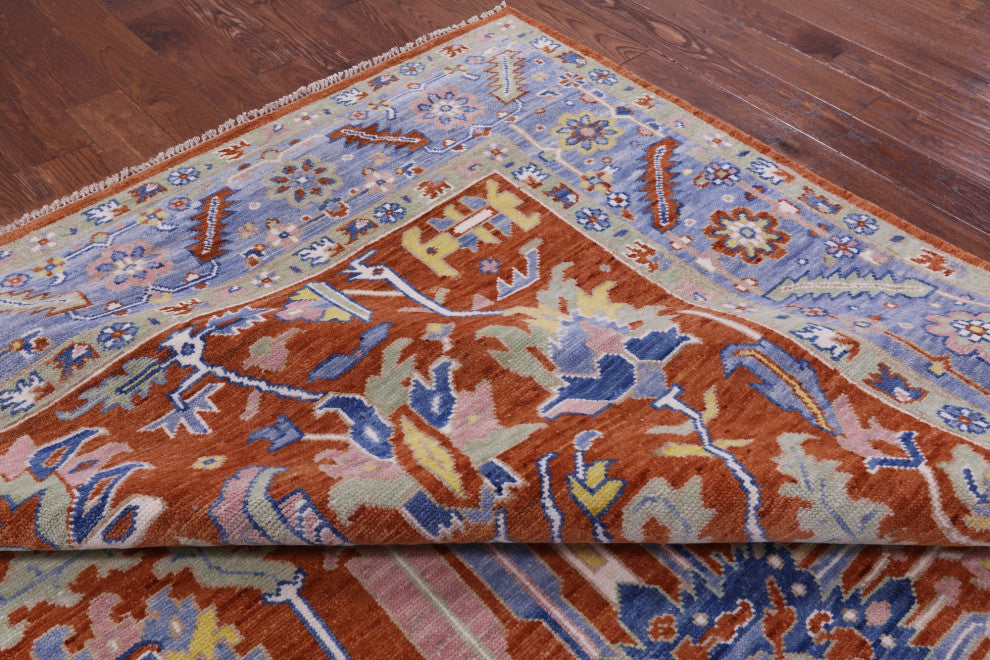 10' 2" X 14' 0" Persian Heriz Serapi Hand Knotted Wool Rug - Q13710