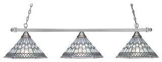 Square 3-Light Bar, Brushed Nickel/Pewter Art