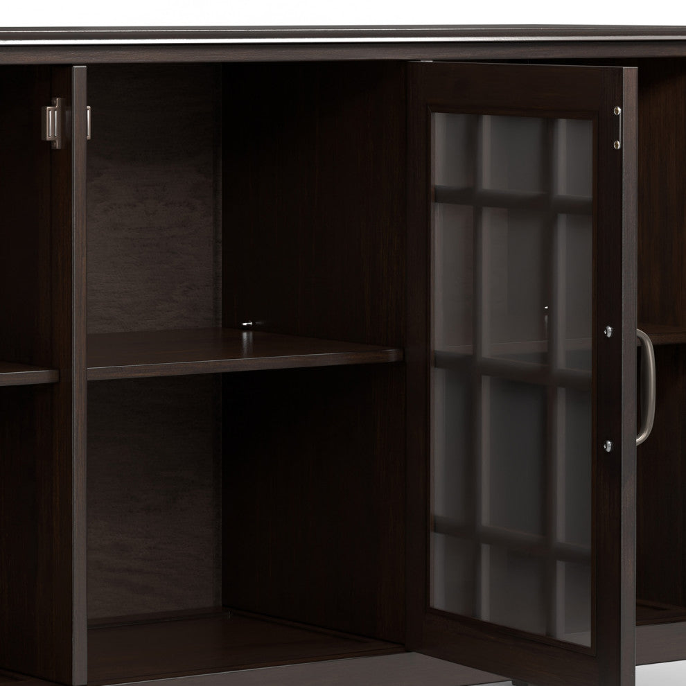 Connaught SOLID WOOD Wide Storage Cabinet Buffet, Chestnut Brown