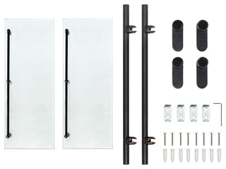 MODONA's 14.75" Double Glass Wall Shelf With Rail, Rubbed Bronze