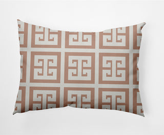 14x20" Greek Key Patterned Nautical Decorative Indoor Pillow, Mauve