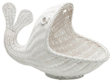 Rattan Whale Storage Basket, White