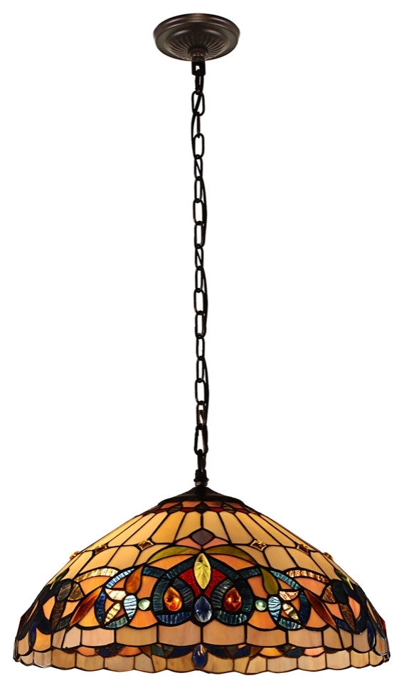 CHLOE Lighting CH3T353BV18-DH2 SERENITY Victorian Bronze 2 Light Hanging Pendant