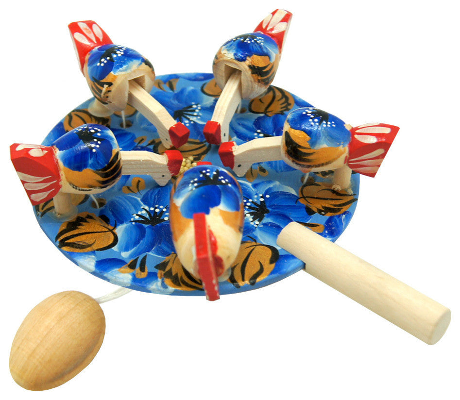 Pecking Hens Animated Blue