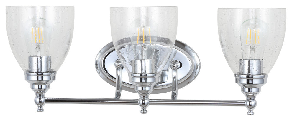 Marais Metal/Glass LED Vanity Light, Chrome, Width: 22.25"