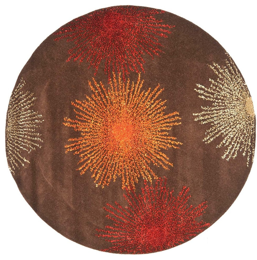 Safavieh Soho soh712b Rug, Brown/Multi, 8'0"x8'0" Round