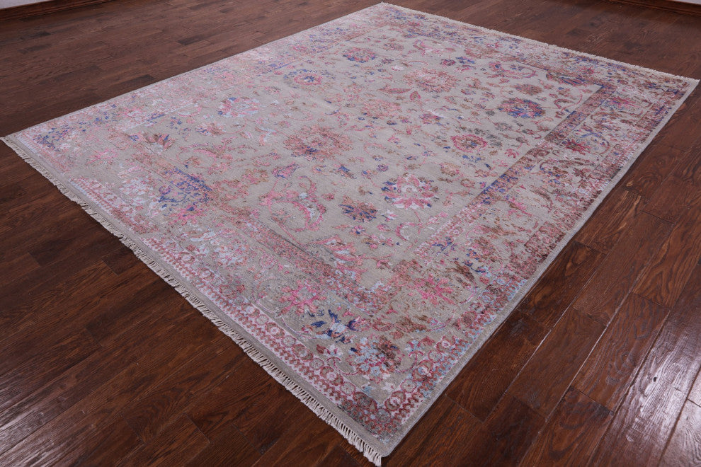 8' 3" X 10' 0" Persian Wool and Silk Hand-Knotted Rug Q6567