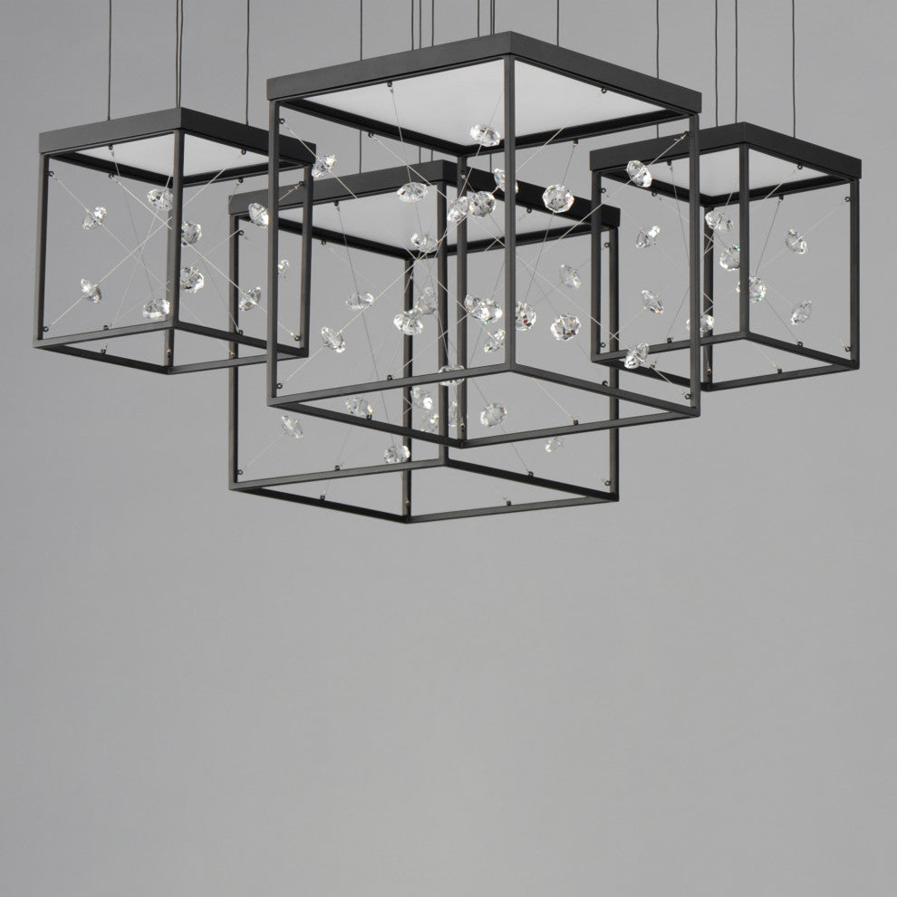 ET2 E21254-20 Entanglement 28"W LED Crystal Abstract Chandelier - Black