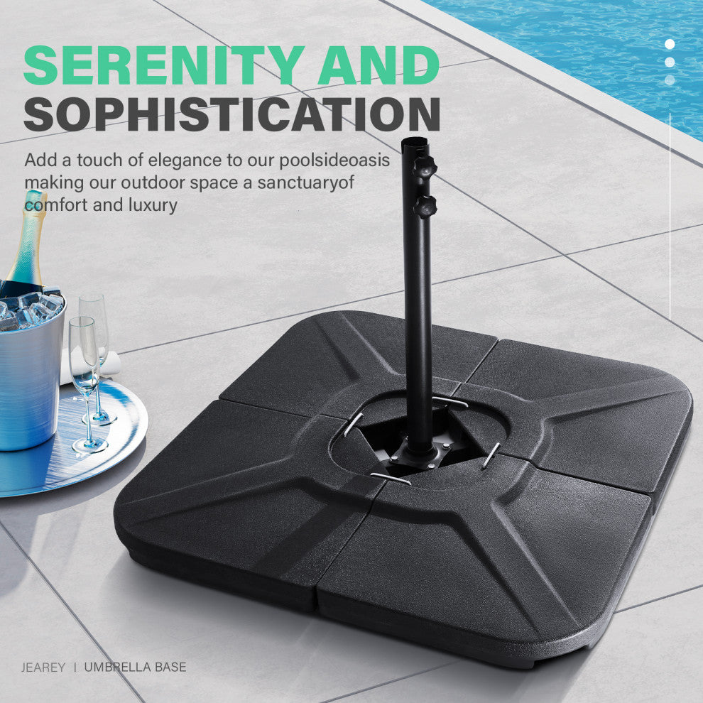 JEAREY 4-Pieces Cantilever Umbrella Base Stand, Black