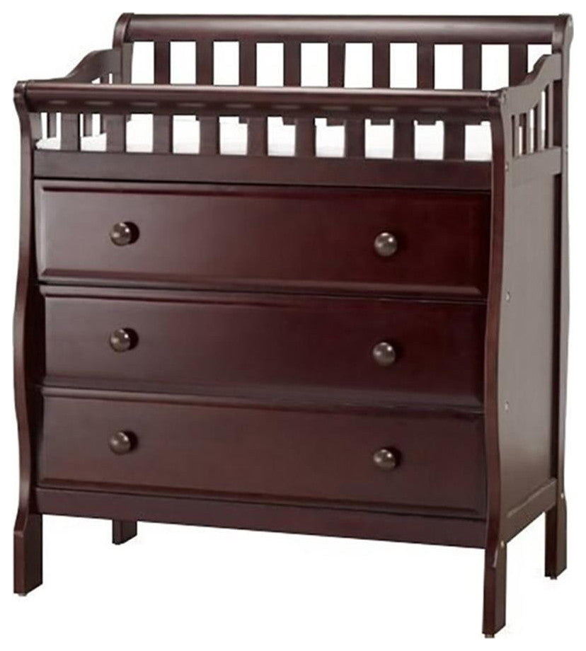 Orbelle Oneman Modern New Zealand Pine Solid Wood Changing Tables in Espresso