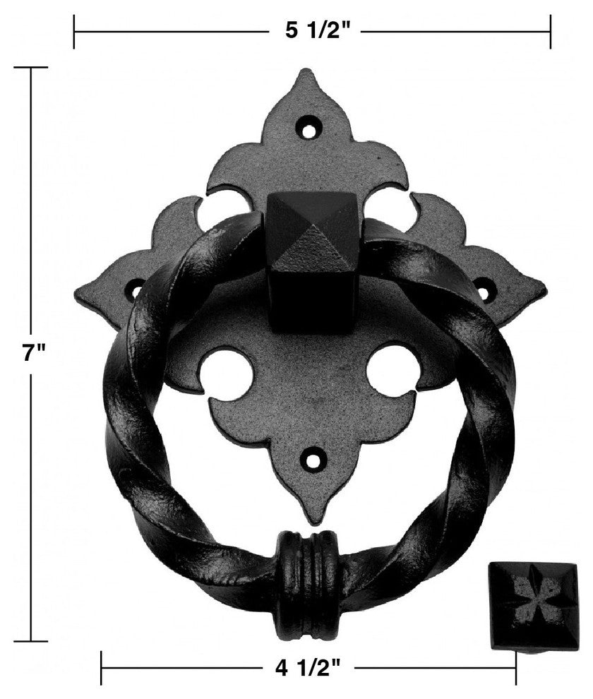 Black Front Door Knocker Cast Iron Rustproof Finish Pack of 2 Renovators Supply