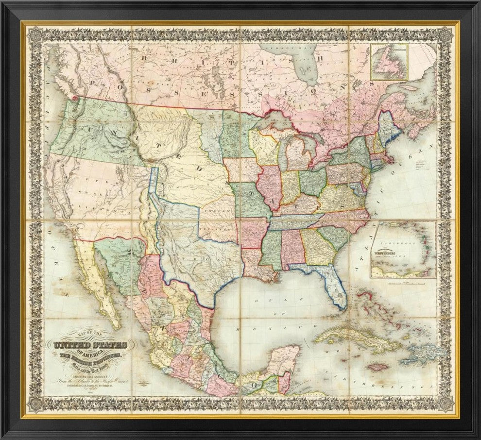 "Map of The United States of America, 1848"  by J. H. Colton, 40x37"