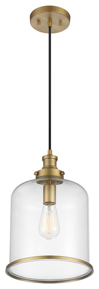 1-Light Pendant, Natural Brass