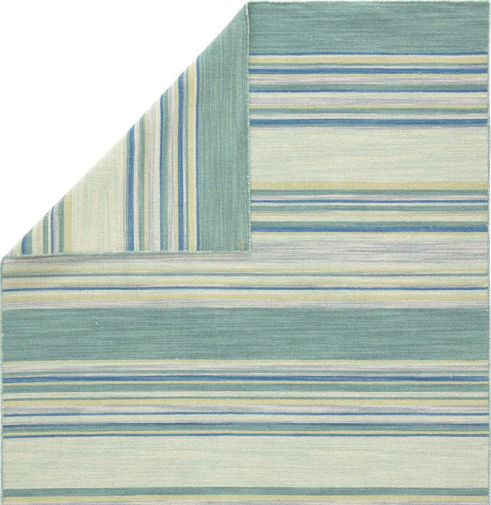 Jaipur Living Kiawah Handmade Stripe Blue/Turquoise Area Rug, 5'x8'
