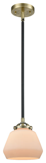 Fulton 1-Light Mini Pendant, Black Antique Brass, Matte White
