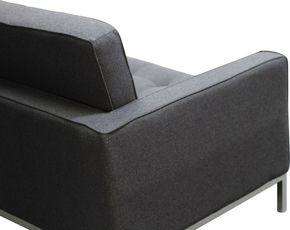 Modern Contemporary Living Room Wool Sofa Dark Gray