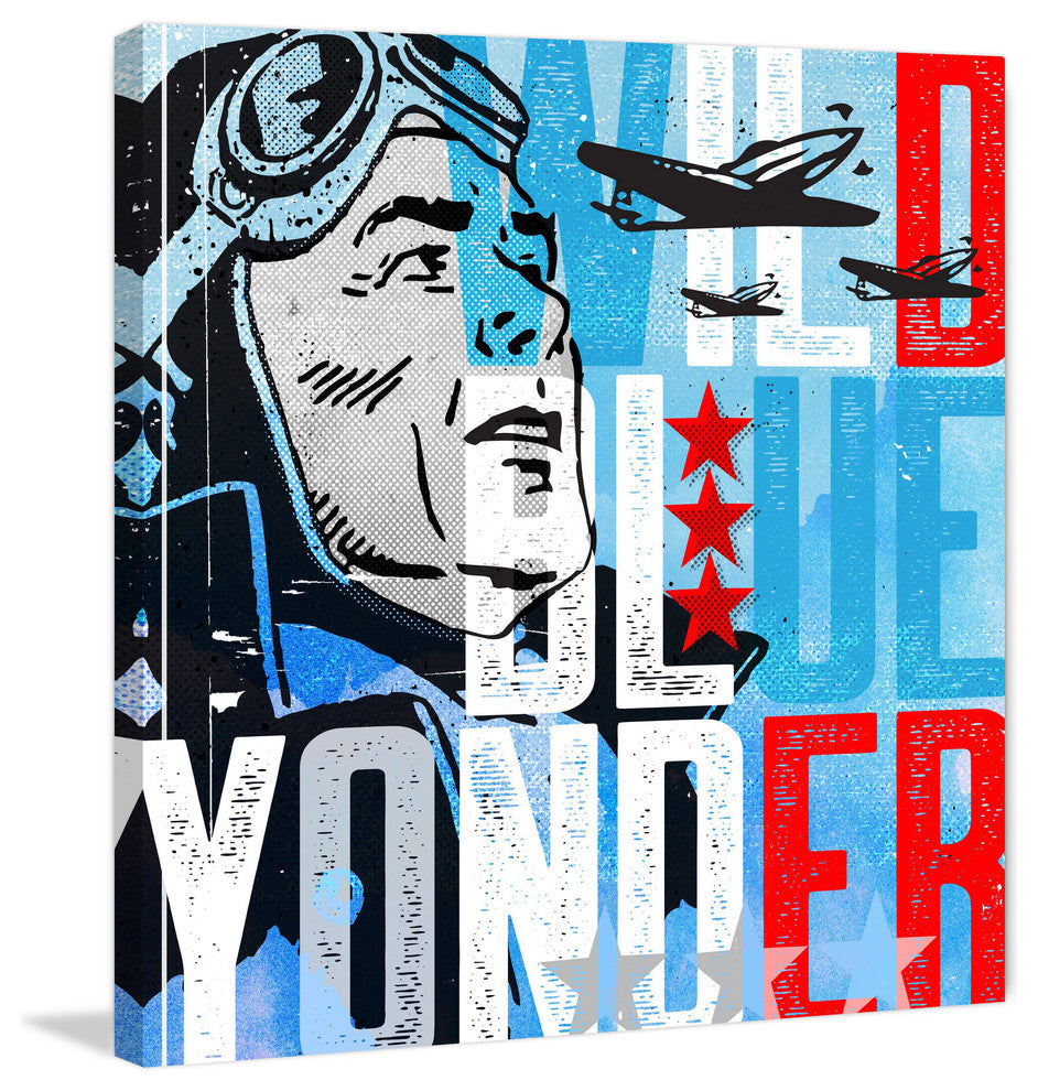 Marmont Hill, "Wild Blue Yonder Pilot" by Rick Martin on Wrapped Canvas, 18x18