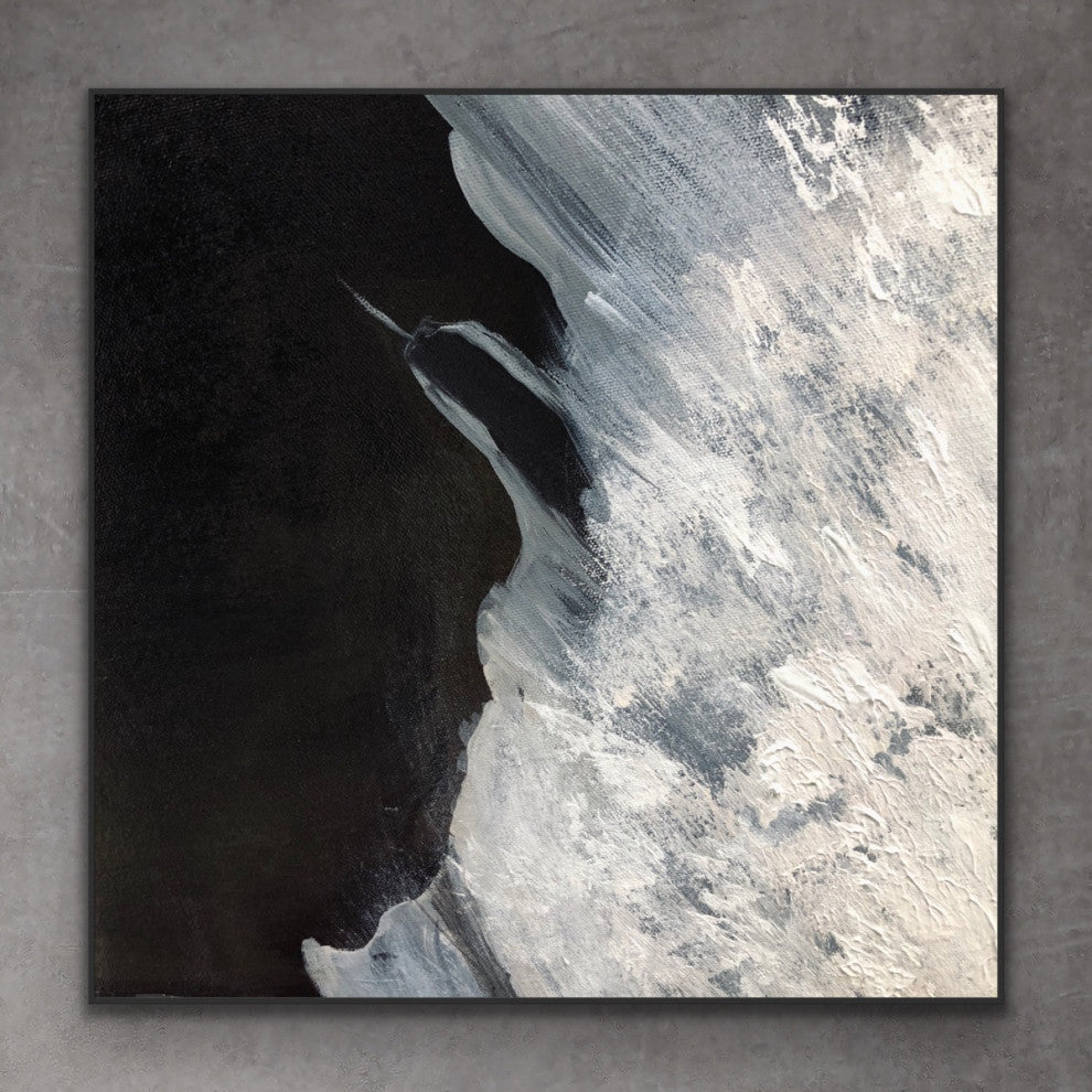 72x72 inch Black and white Large Original handmade abstract painting wall art