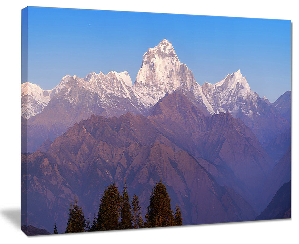 "Snowy Dhaulagiri Peaks Himalayas" Landscape Print Wall Artwork, 20"x12"