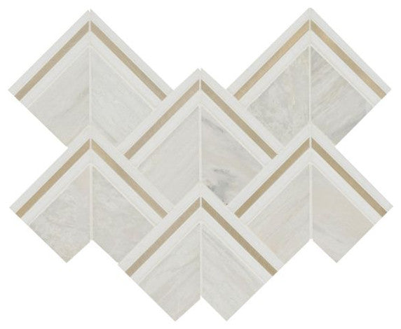 Luxor Kona Gold Pattern 9.72X13.66 Multi Finish Stone/Metal Mosaic, 10 Sheets