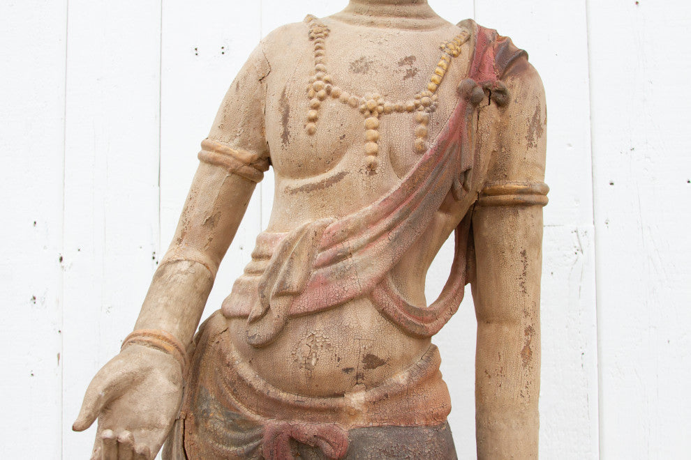 Rare Standing Antique Quan Yin Statue
