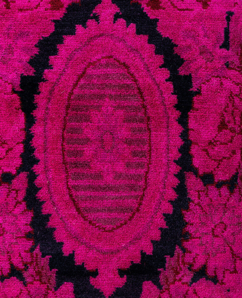Overdyed One-of-a-Kind Hand-Knotted Area Rug Pink, 2' 6" x 12' 3"