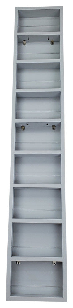 Meadow On the Wall Spice Rack 62"h x 11"w x 4.5"d, Primed Gray