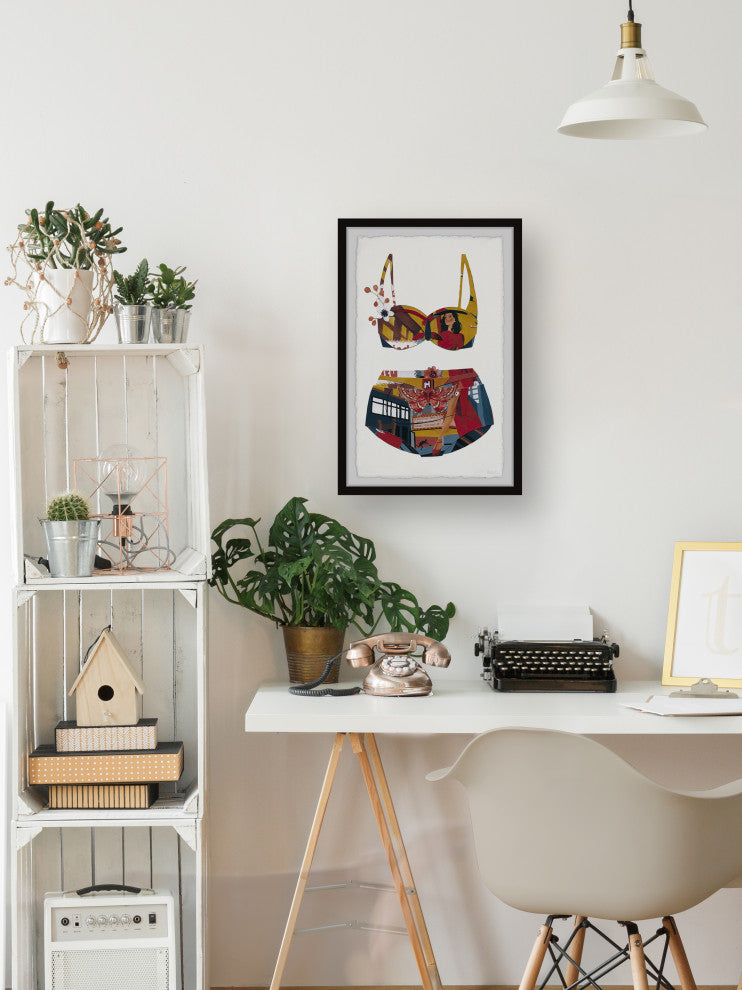 "Sassy Chicago Swimwear" Framed Painting Print, 8x12