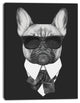 French Bulldog Fashion Portrait, Animal Canvas Art Print, 28"x60"