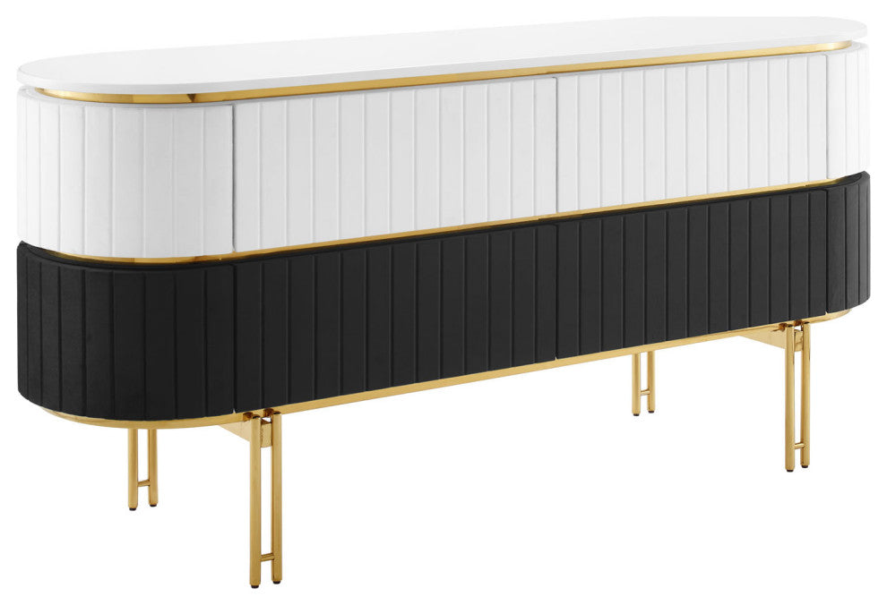 Valencia Performance Velvet Sideboard White Black -5635