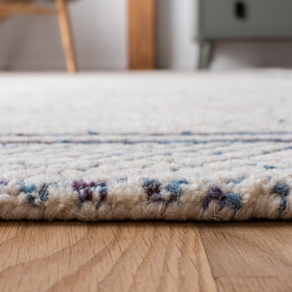 Safavieh Couture Abstract Collection, ABT341 Rug, Ivory/Navy, 6' Square