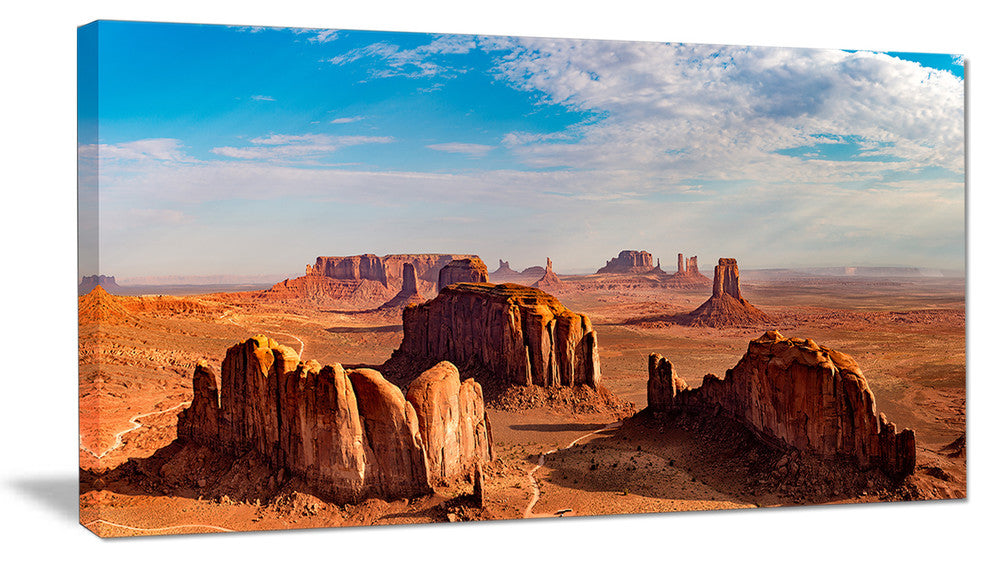 "Monument Valley Aerial Sky View" Landscape Print Wall Art, 40"x20"