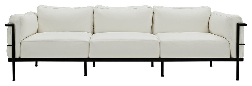 Modern Contemporary Living Room Leather Sofa White