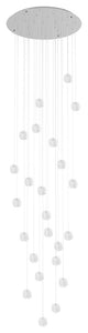 Modern Crystal Ball Long Raindrop Chandelier for Entrance Foyer Staircase, 24-Light