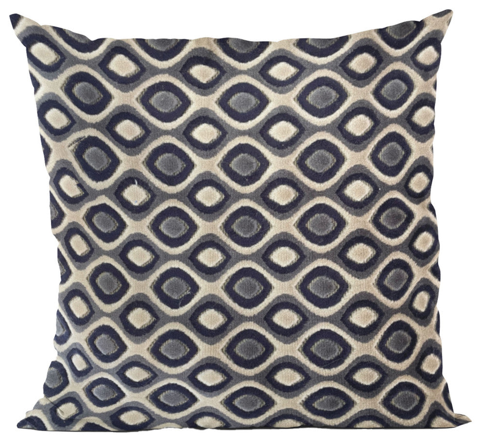 Clubhouse Orbit Brown, Beige and Blue Luxury Throw Pillow, Brown, Beige, Blue, Double Sided  26" X 26"