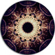 Rounded Symmetrical Yellow Fractal Flower, Floral Disc Artwork, 11"