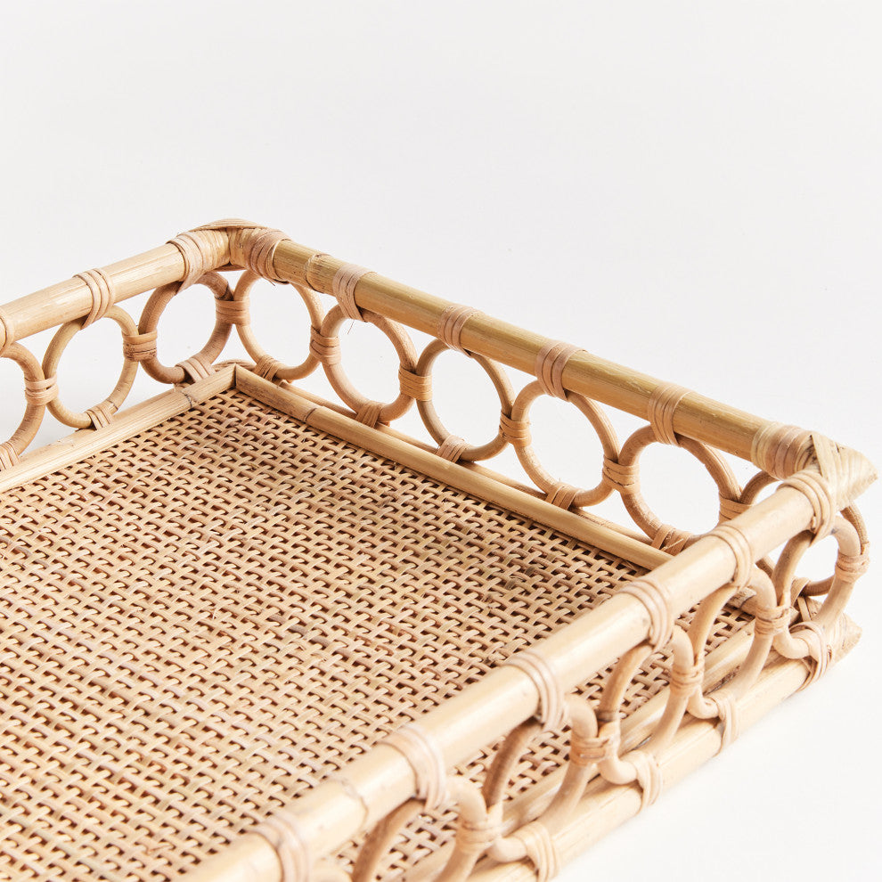 Ninette Rattan Rectangular Trays, Set of 2