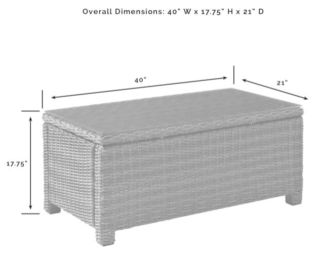 Bradenton Outdoor Wicker Coffee Table, Gray