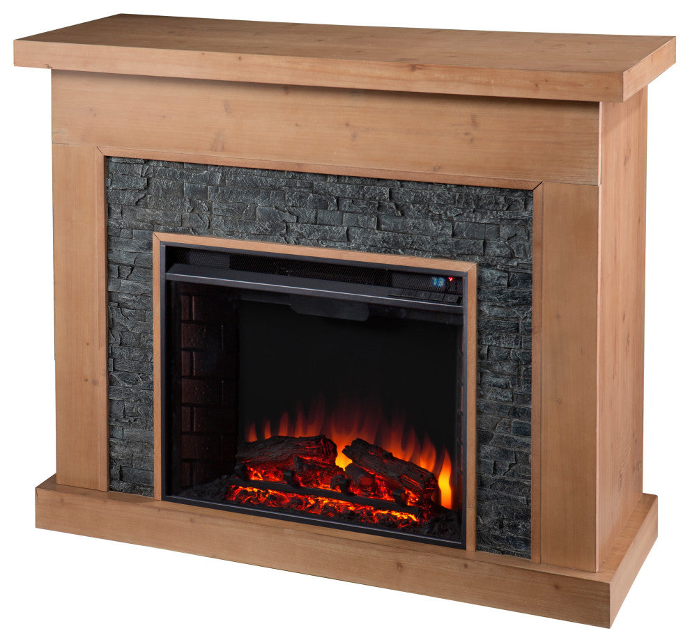Adalyn Electric Fireplace With Faux Stone Surround