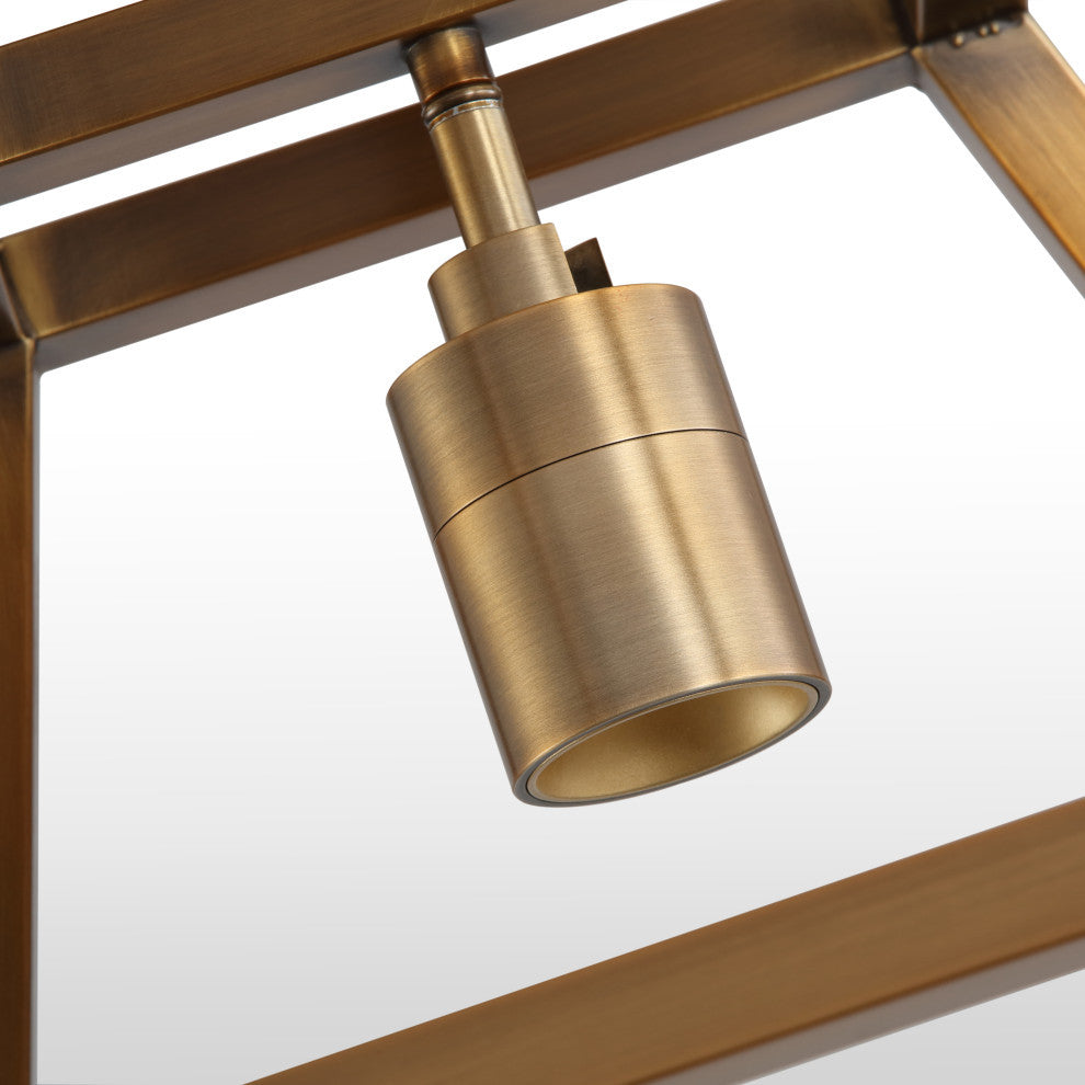 VidaLite Shura Cage, 1 Light Flush Mount, Brushed Brass