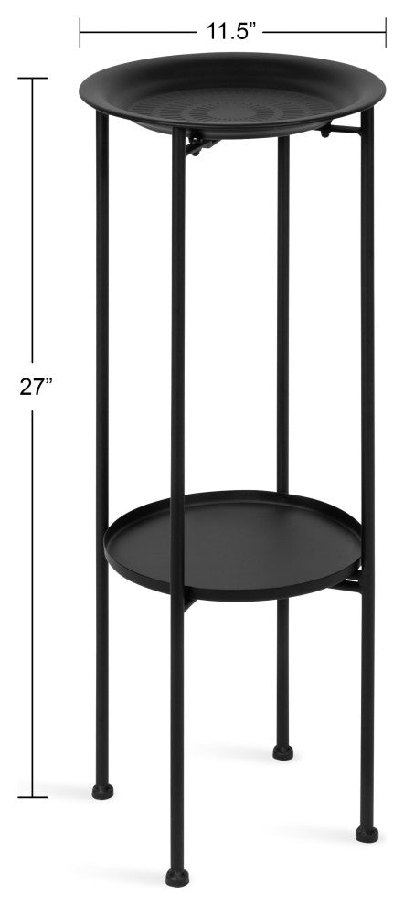 Mahdavi Plant Stand Table, Black, 12x12x27