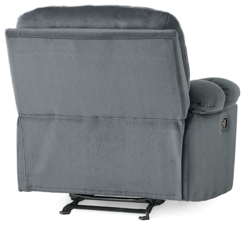 GDF Studio Raymond Steel Gray Fabric Glider Recliner