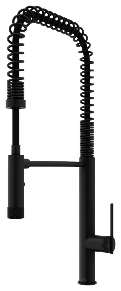 VIGO Sterling 23" H Single Handle Pull-Down Sprayer Kitchen Faucet, Matte Black, Without Extras